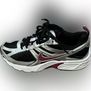 Nike Women’s Running Shoes – Size 8 Black/Silver/Pink (No Insoles)